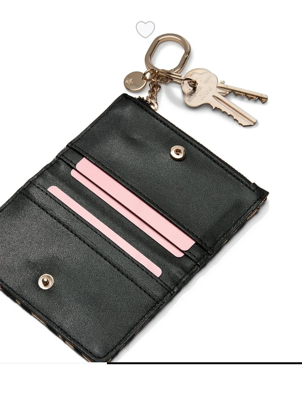 VS Black Zebra Straw Card Case with Key Ring - Picture 2 of 6